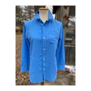 Gap Kids Blue Linen Button Down Dress Shirt Sz XXL Youth